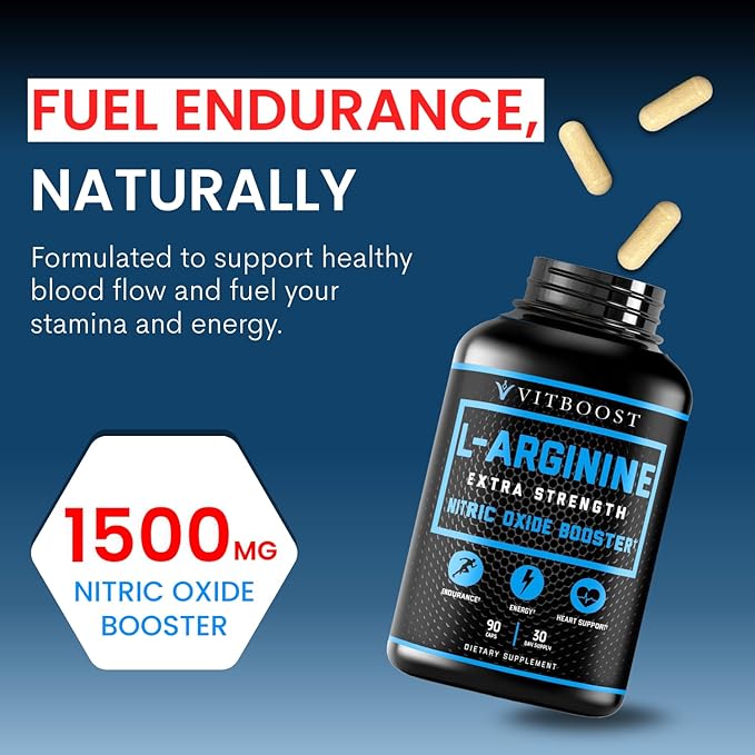 L Arginine Capsules with L-Citrulline 1500mg - Nitric Oxide Booster for Stamina, Muscle, Energy & Vascularity - L-Arginine and Essential Amino Supplement for Extra Strength | 30 Days Supply | 90 Count
