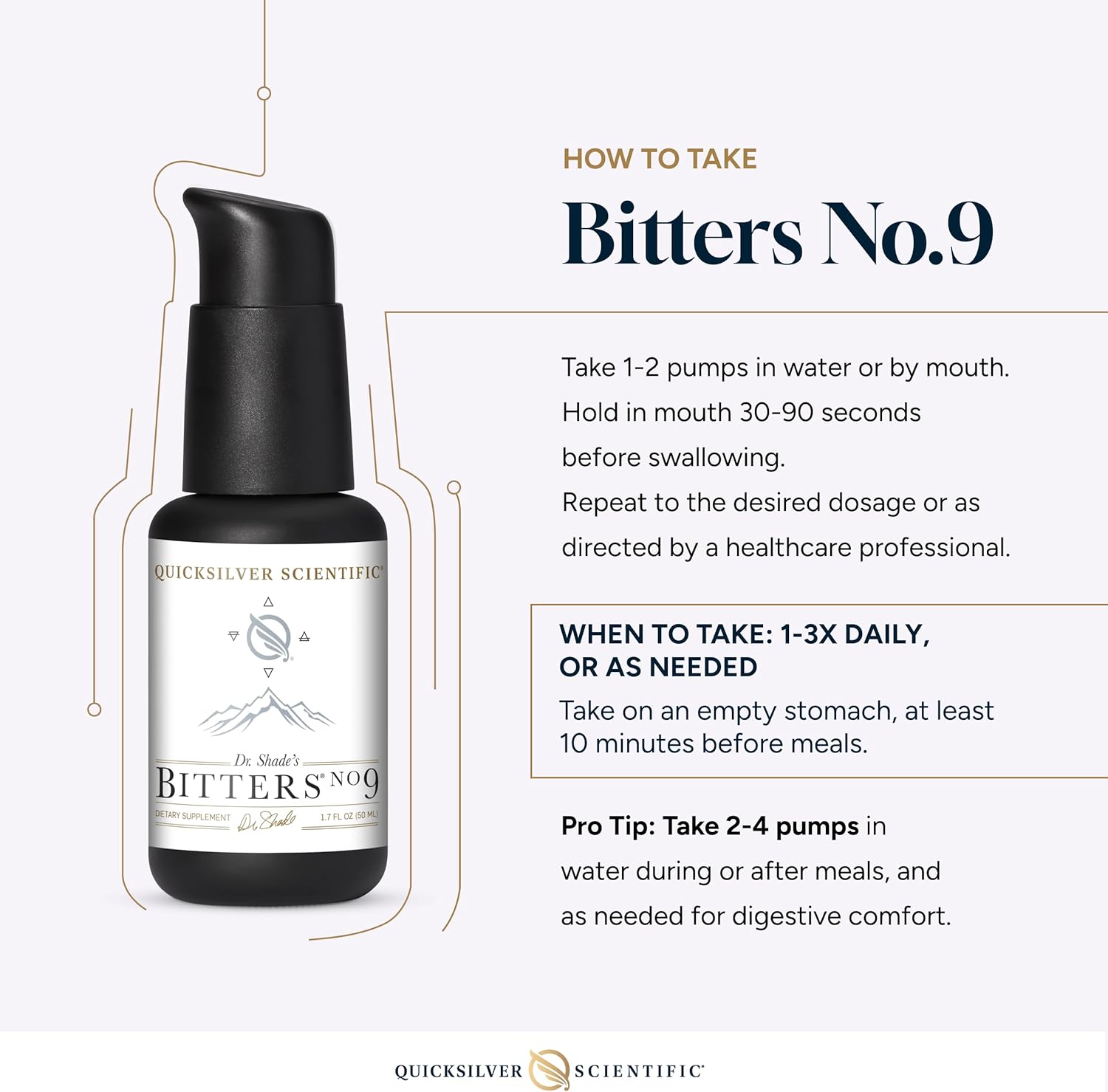 Quicksilver Scientific Dr. Shade's Bitters No. 9 - for Digestion - Fast Acting Liposomal Digestive Bitters with Milk Thistle, Burdock Root & Juniper Essential Oil - Digestive Support (50ml)