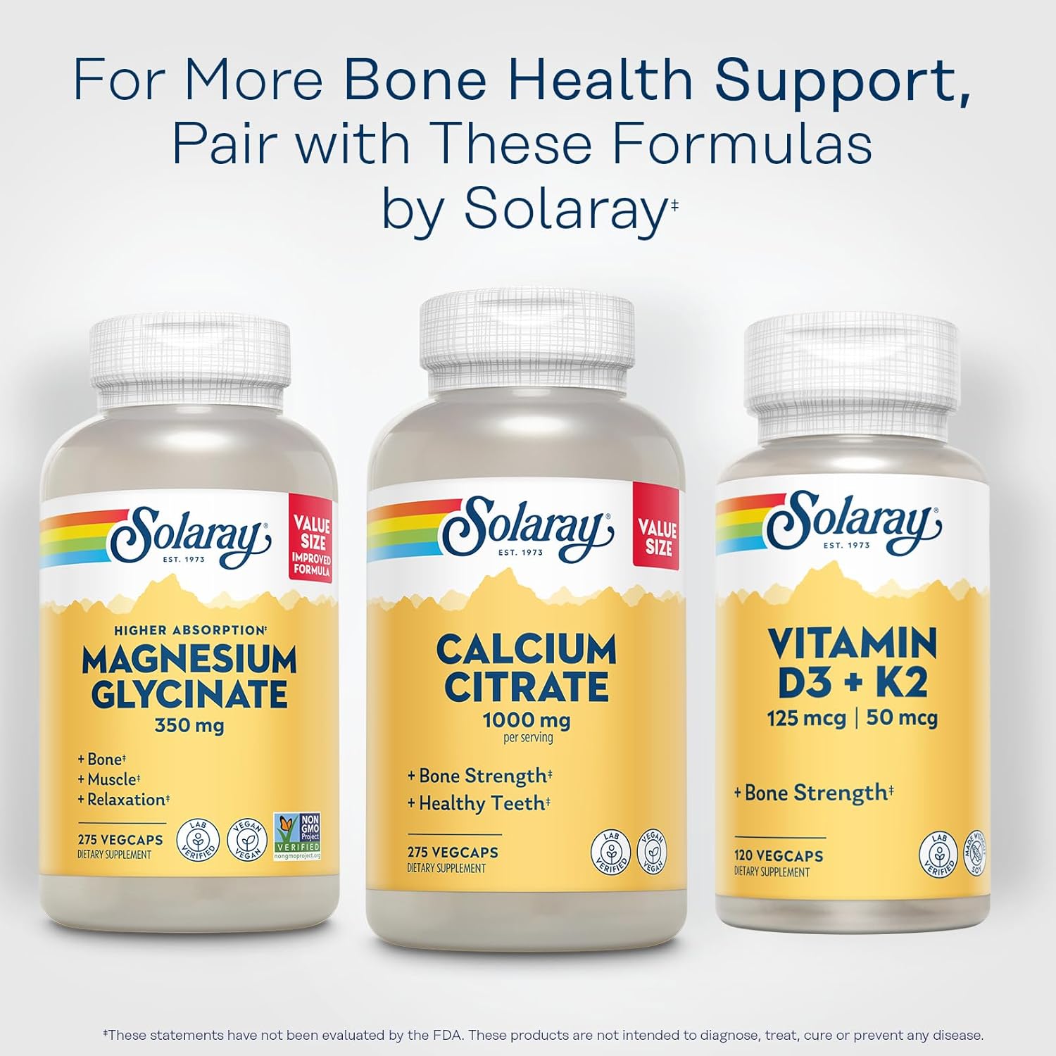 Solaray Calcium Citrate 1000mg - Chelated Calcium Supplement - Supports Bone Strength and Healthy Teeth - Easy to Digest - 60-Day Guarantee, Vegan - 68 Servings, 275 VegCaps