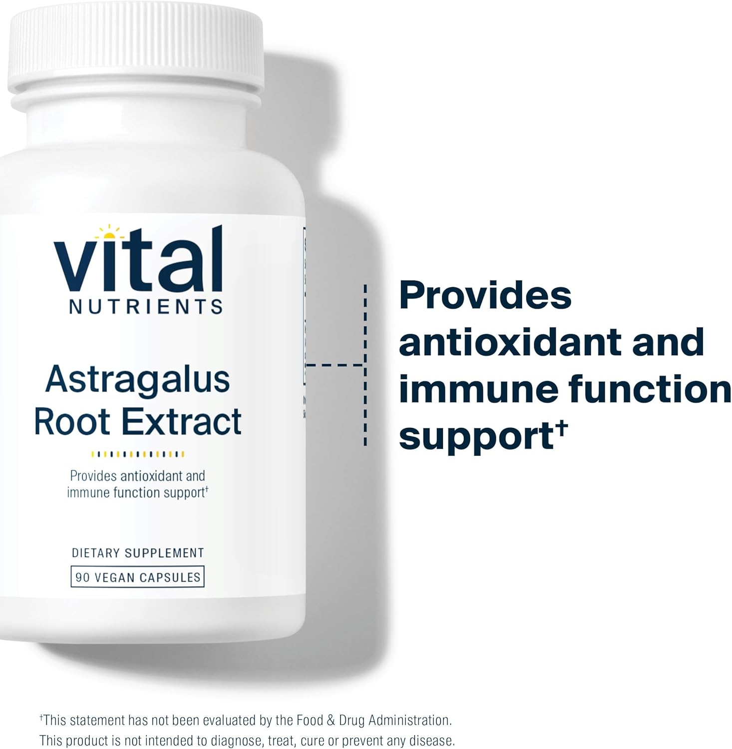 Vital Nutrients - Astragalus Root Extract - Vegan Formula - Herbal Support for The Immune System - 90 Vegetarian Capsules per Bottle - 300 mg