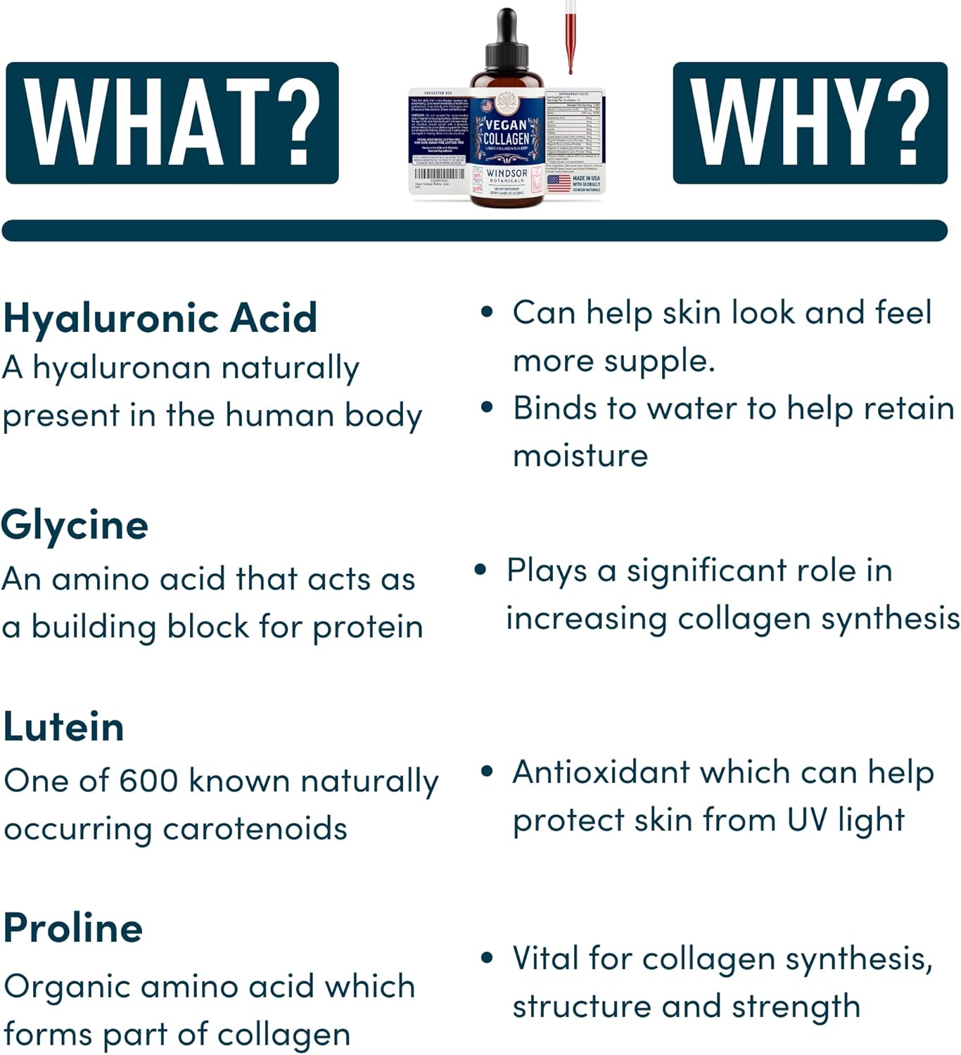 Vegan Collagen Builder Liquid Supplement - Collagen Booster with Vitamin C, Biotin, Hyaluronic Acid & Amino Acids - Organic Fruit & Vegetable Blend - 120ml, 60 Day