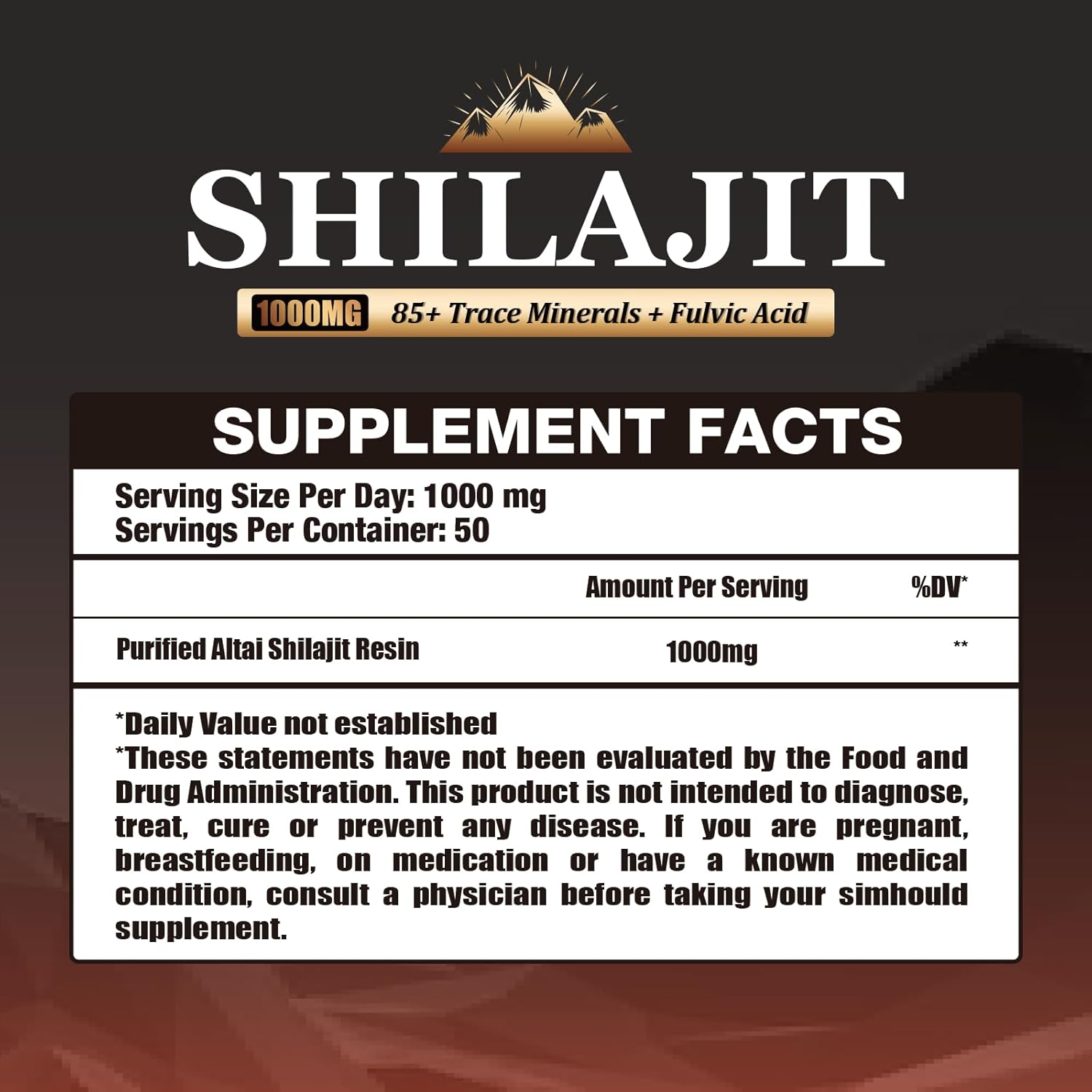 1Pack 1000MG Pure Himalayan Shilajit Resin, with 85+ Trace Minerals,fulvic Acid, Digestive and Immune Supplement, Supports Focus and Energy, High Potency for Men & Women,Vegan, Non-GMO