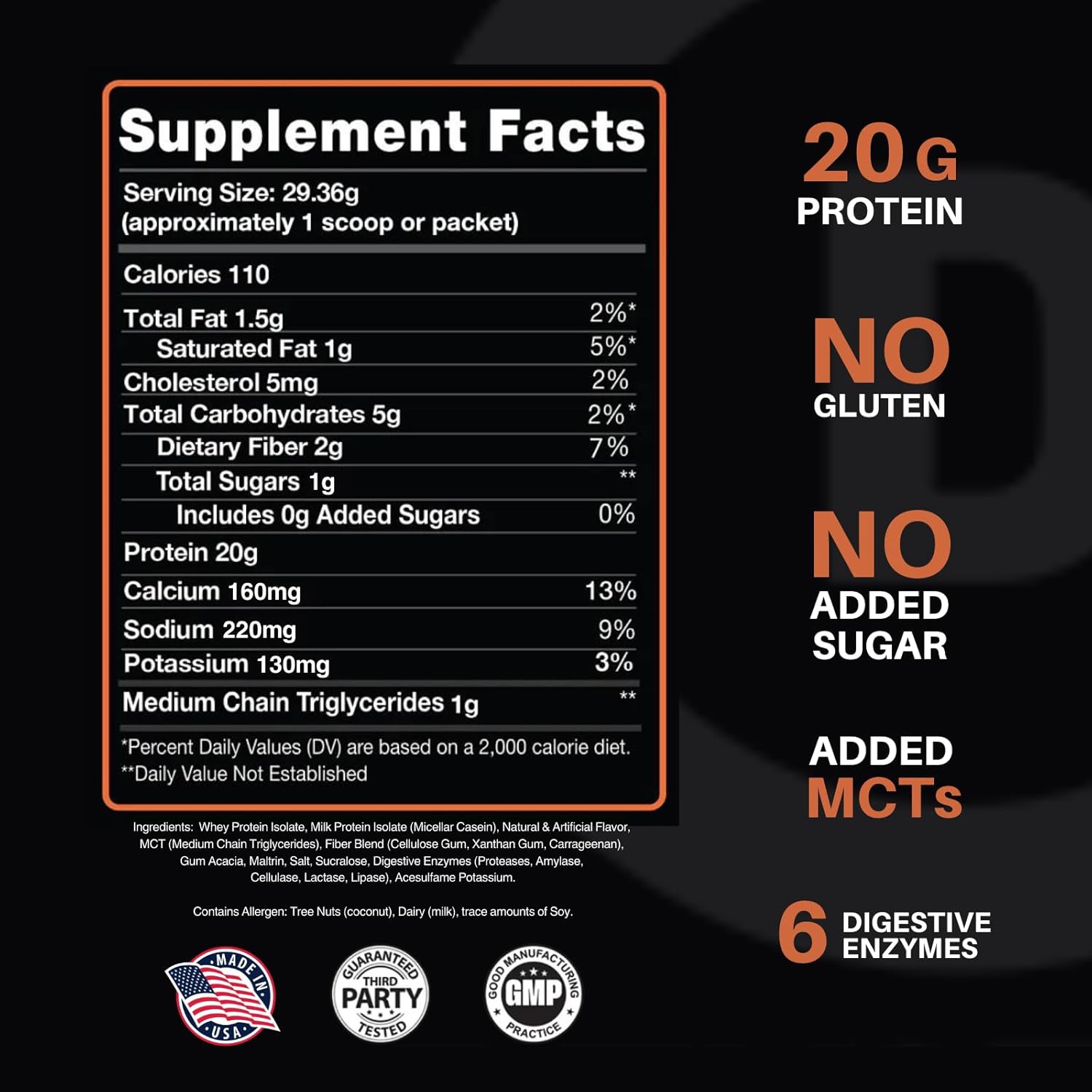 Devotion Nutrition Protein Powder Blend | Gluten Free, Keto Friendly, No Added Sugars | 1g MCT | 20g Whey & Micellar Protein | 12 Count Packets (Salted Caramel Cone)