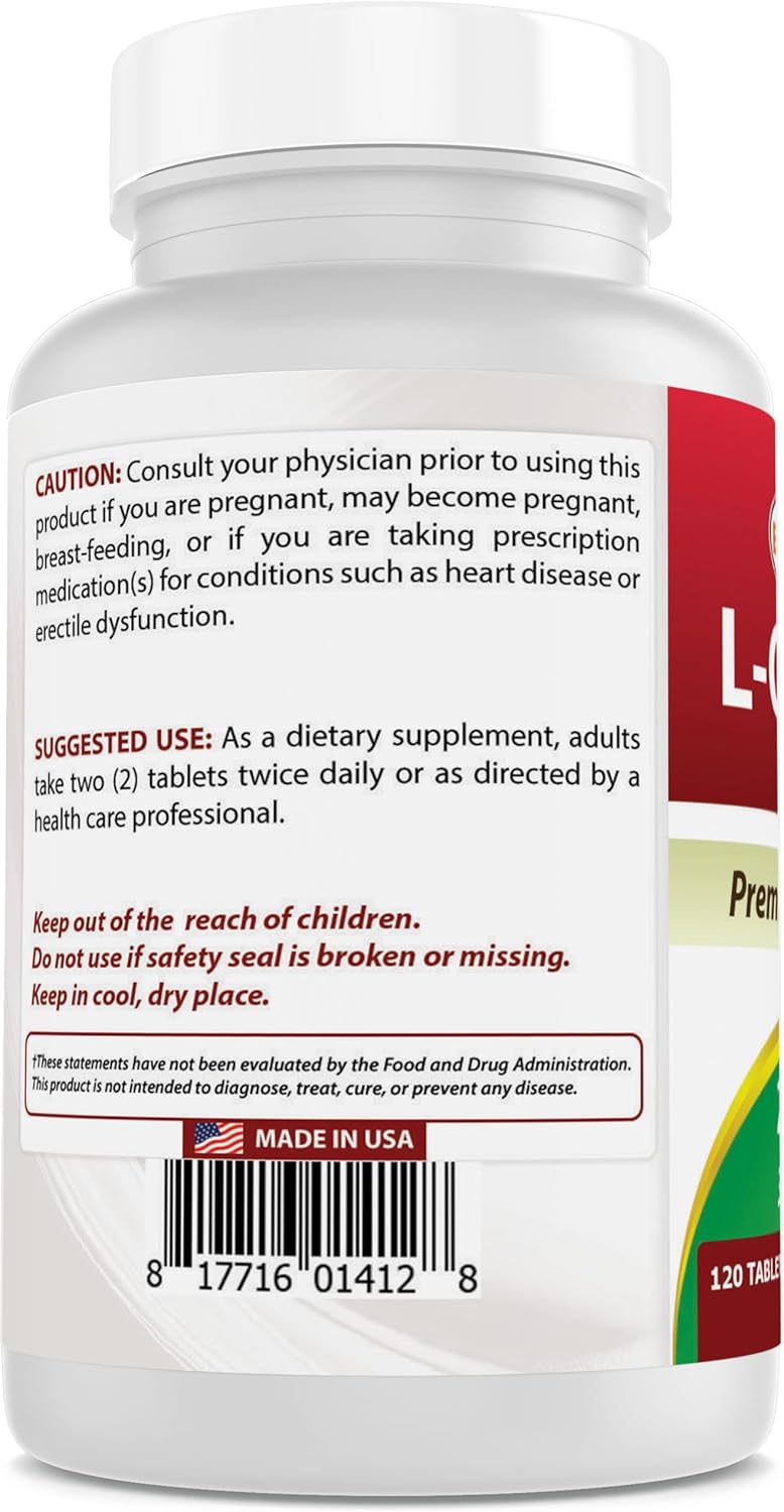 Best Naturals L-Citrulline 2000mg/Serving - Non-GMO - Gluten Free - 120 Tablets (120 Count (Pack of 1))