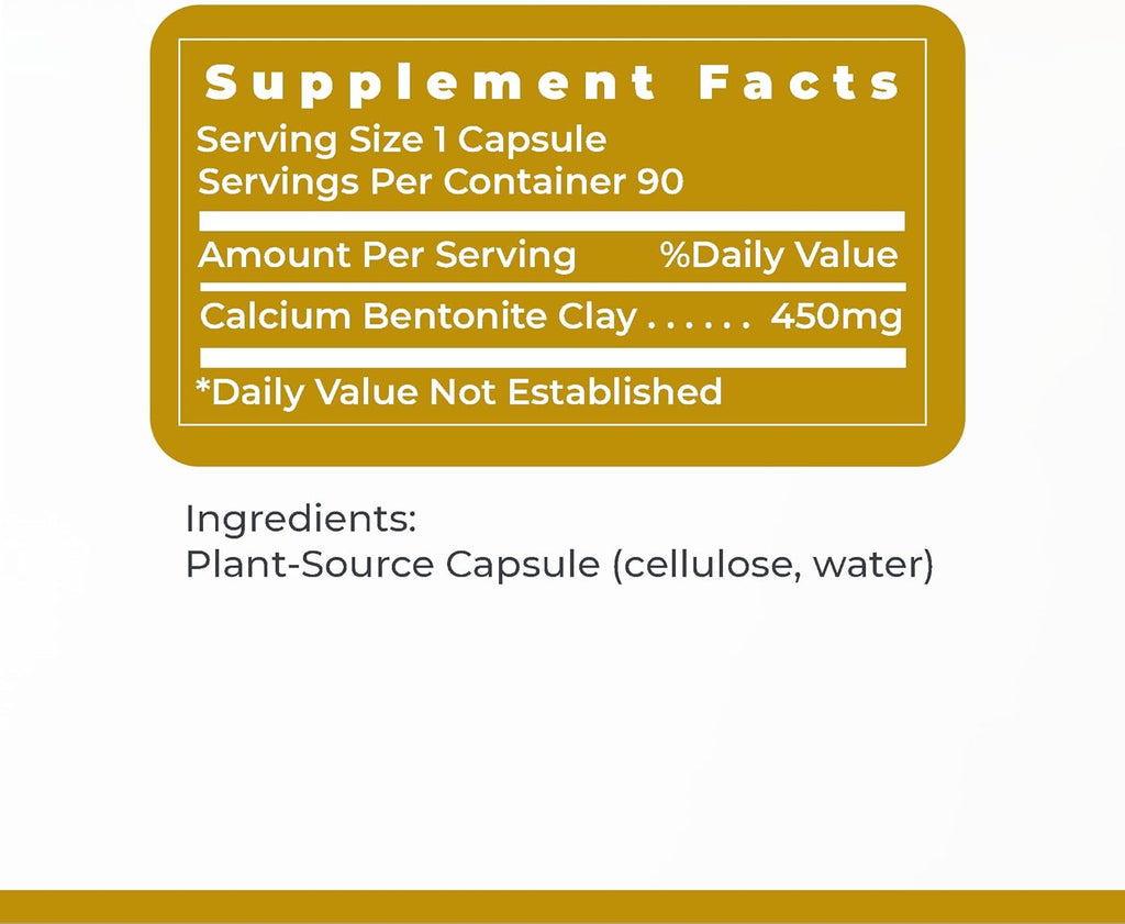 Premier Research Labs Medi-Clay-FX: Bentonite Clay Capsules for Detoxification | Food Grade Smectite Supplement | Absorb Toxins, Supports Cellular Health and Mold Detox - 90 Capsules