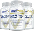 Research Verified Appetite Suppressant - Curb Cravings, Reach Satiety, Boost Metabolism - 60 Capsules - Pack of 3