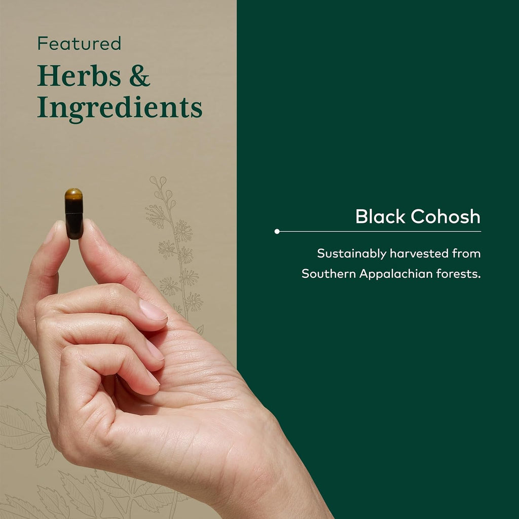 GAIA HERBS PRO Black Cohosh PRO - Healthy Perimenopause & Post Menopause Support Supplement* - Women's Health Supplement with Black Cohosh Root Extract - Vegan - 60 Liquid Phyto-Caps (60 Servings)