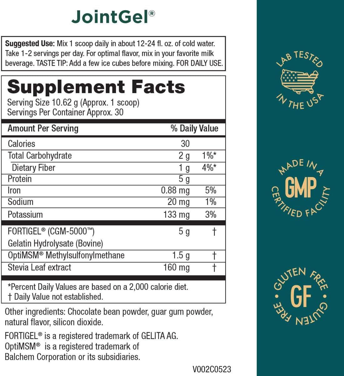 Purity Products JointGel Formula - Collagen Peptides + MSM - Supports Joint Function + Flexibility While Fortifying Joint Cartilage - Dual Action - Daily Powder - 30 Servings (30 Servings, Chocolate)