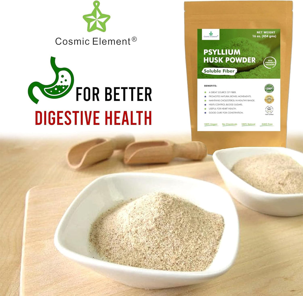100% Pure Psyllium Husk Powder Organic – Finely Ground Fiber Supplement for Regularity & Keto | Psyllium Husk Powder for Baking and Gluten-Free Bread – 16 oz