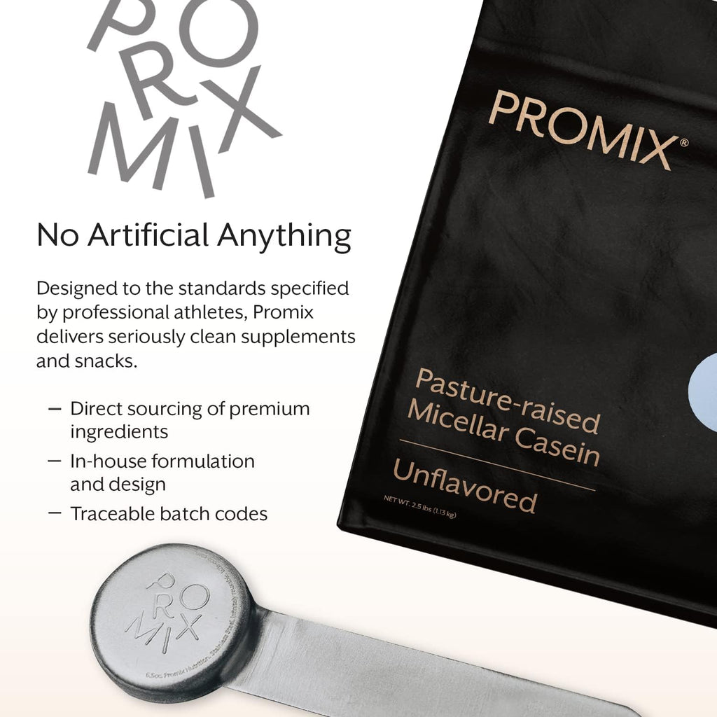 ProMix Nutrition Casein Protein Powder - Grass-Fed, Pasture Raised, Slow Release Micellar Casein - Gluten-Free - Unflavored, 2.5 Pound (Pack of 1)