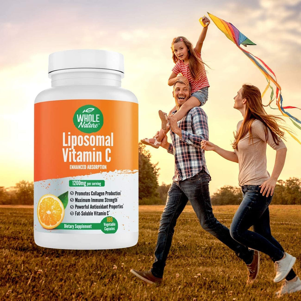 Liposomal Vitamin C Supplement Pills 1200 mg - High Absorption 180 Vegan Capsules Fat Soluble Vit C, Maximum Strength Immunity Support & Collagen Booster, Sunflower Lecithin , lypo spheric (2)