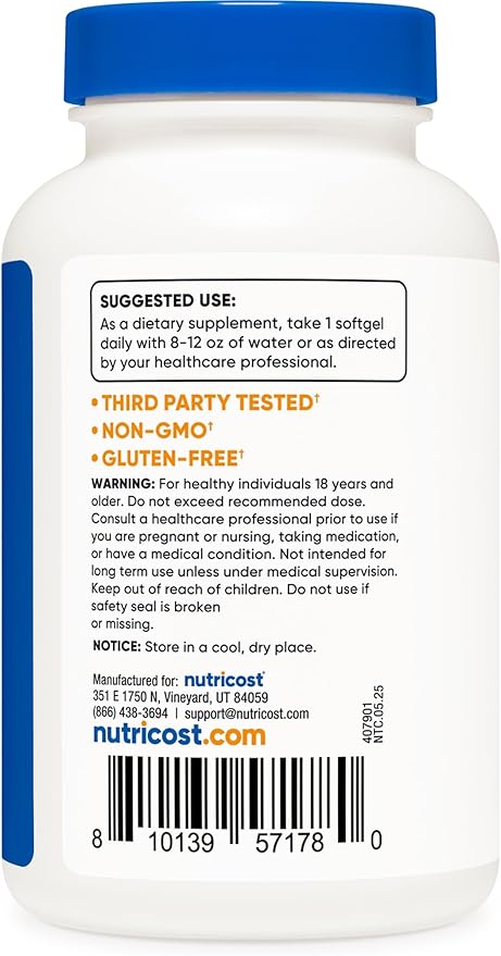 Nutricost Vitamin A 10,000 IU, 500 Softgel Capsules