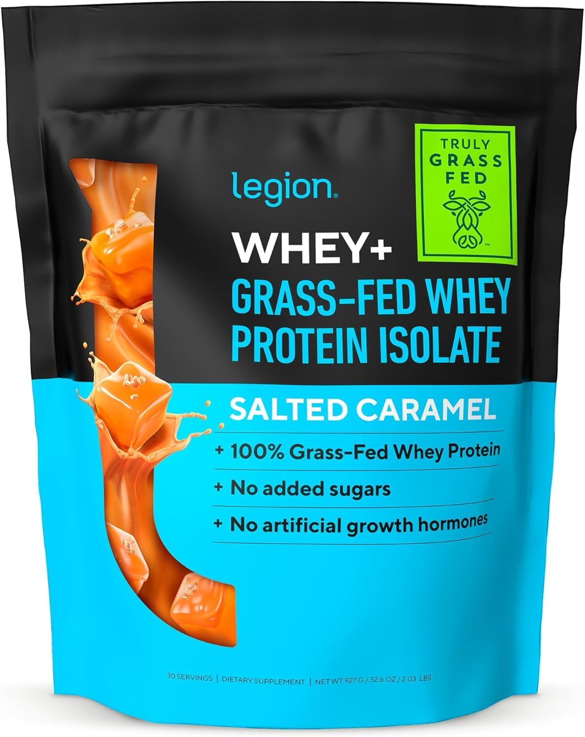 LEGION Whey+ Protein Whey Isolate from Grass Fed Cows - Whey Protein Isolate Powder Low Calorie, Non-GMO, Sugar Free, Lactose and Gluten Free, All Natural Protein Powder for Men & Women, 30 Servings