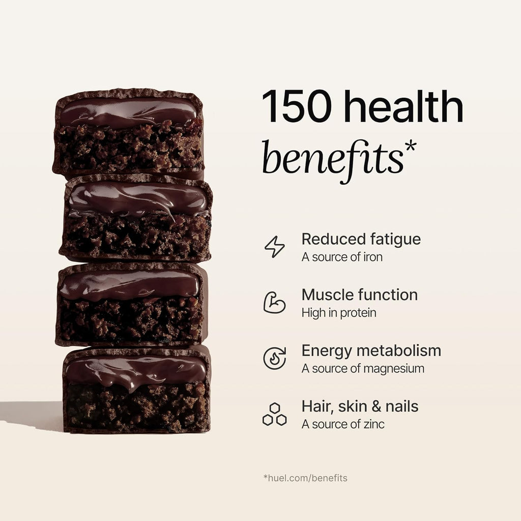 Huel Complete Nutrition Vegan Protein Bars | Fudge Brownie | 13g Protein | 27 Vitamins & Minerals, 2g Sugar, Non-GMO, 100% Plant Based Snack | 12 Pack