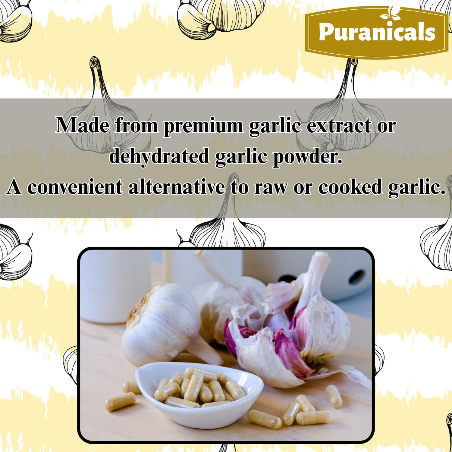 Garlic Premium 320 Capsules Non GMO and Gluten Free | Herbal Supplement | 900 mg Per Serving | Made with 100% Pure Garlic Bulb Powder