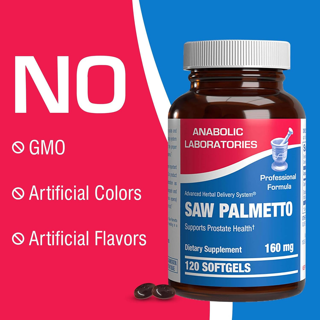 High Absorption Saw Palmetto for Men - Herbal Urinary and Prostate Health Supplement for Men with Saw Palmetto Extract - Non-GMO & Made in The USA in cGMP Facilities - Up to 120 Servings