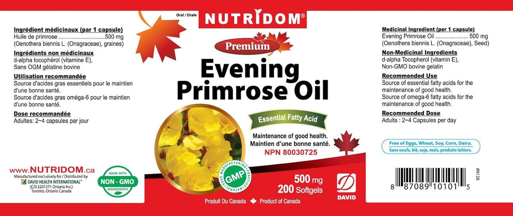 Evening Primrose Oil Omega-6 & GLA 500mg 200Softgels