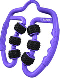 Cellulite Massage Tool Muscle Roller - Deep Fascia Massager & Dimpled Skin Remover for Legs, Thighs & Buttocks - Anti-Cellulite Roller, Smooth Skin, Pain Reliefs (Purple Black - 6 Wheel)