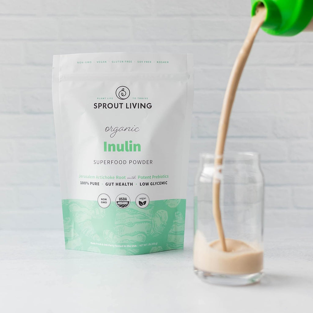 Organic Inulin Prebiotic Powder, Soluble Fiber, Digestive Gut Health, 1 lb