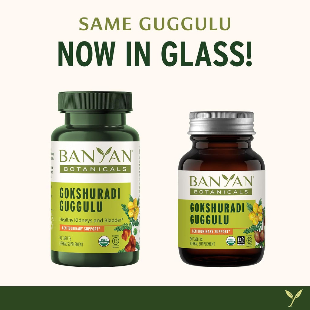 Banyan Botanicals Gokshuradi Guggulu Tablets – Organic Ayurvedic Supplement with Guggulu Resin & Gokshura – Support Urinary Tract Health* – 90 Tablets – Non-GMO Sustainably Sourced Vegan Fair for Life