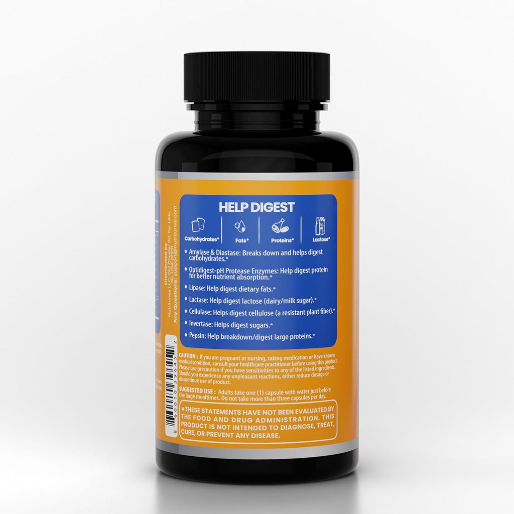 All-in-One Multi Enzyme Digestive Enzymes Supplement – Easily Breaks Down Carbs, Fats, Proteins & Dairy – Supports Healthy Digestion, Bloating Relief & Gut Comfort – Vegan, 60-Day Supply