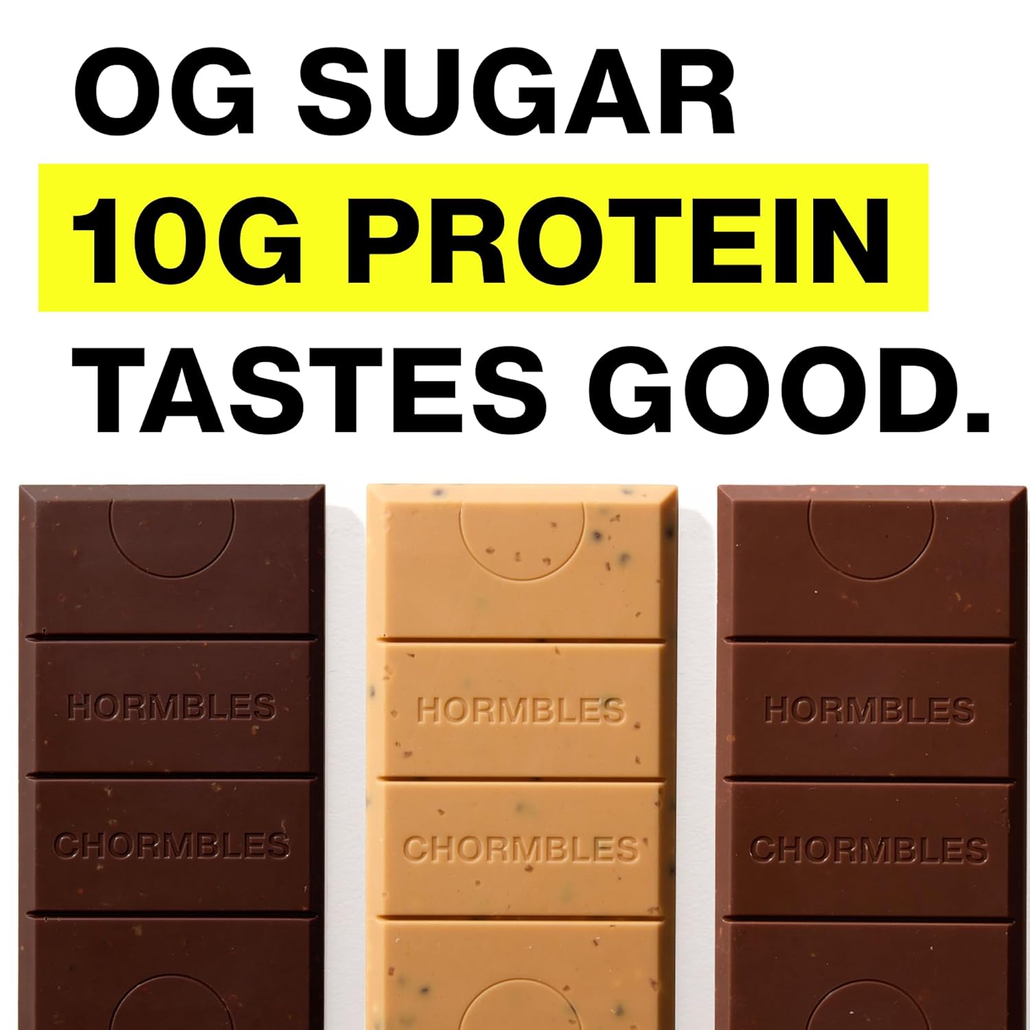 Hormbles Chormbles Protein Candy Bars, Variety Pack, 10g Protein, 0g Sugar, Milk Chocolate, Peanut Butter, Salted Fudge Candy With Crunchy Pieces, Sugar Free Snacks or Dessert, 9 Pack