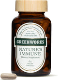 Greenworks Nature's Immune Organic Immune Support Supplement with Elderberry, Echinacea, Ginger, Turmeric, Oregano & Mushrooms - Vegan Capsules for Year-Round Wellness, Non-GMO, Gluten-Free, 60 Count