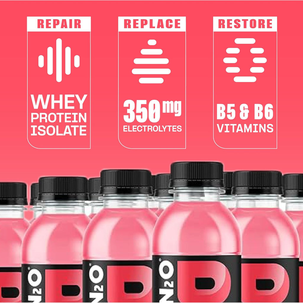 Protein2o Hydration Drink - 2-in-1 Liquid Clear Whey Protein Isolate and Electrolyte Drink - 20g Protein, Vitamins B5, B6 - Post-Workout Recovery - 16.9 Fl Oz - 12 Count Strawberry Watermelon