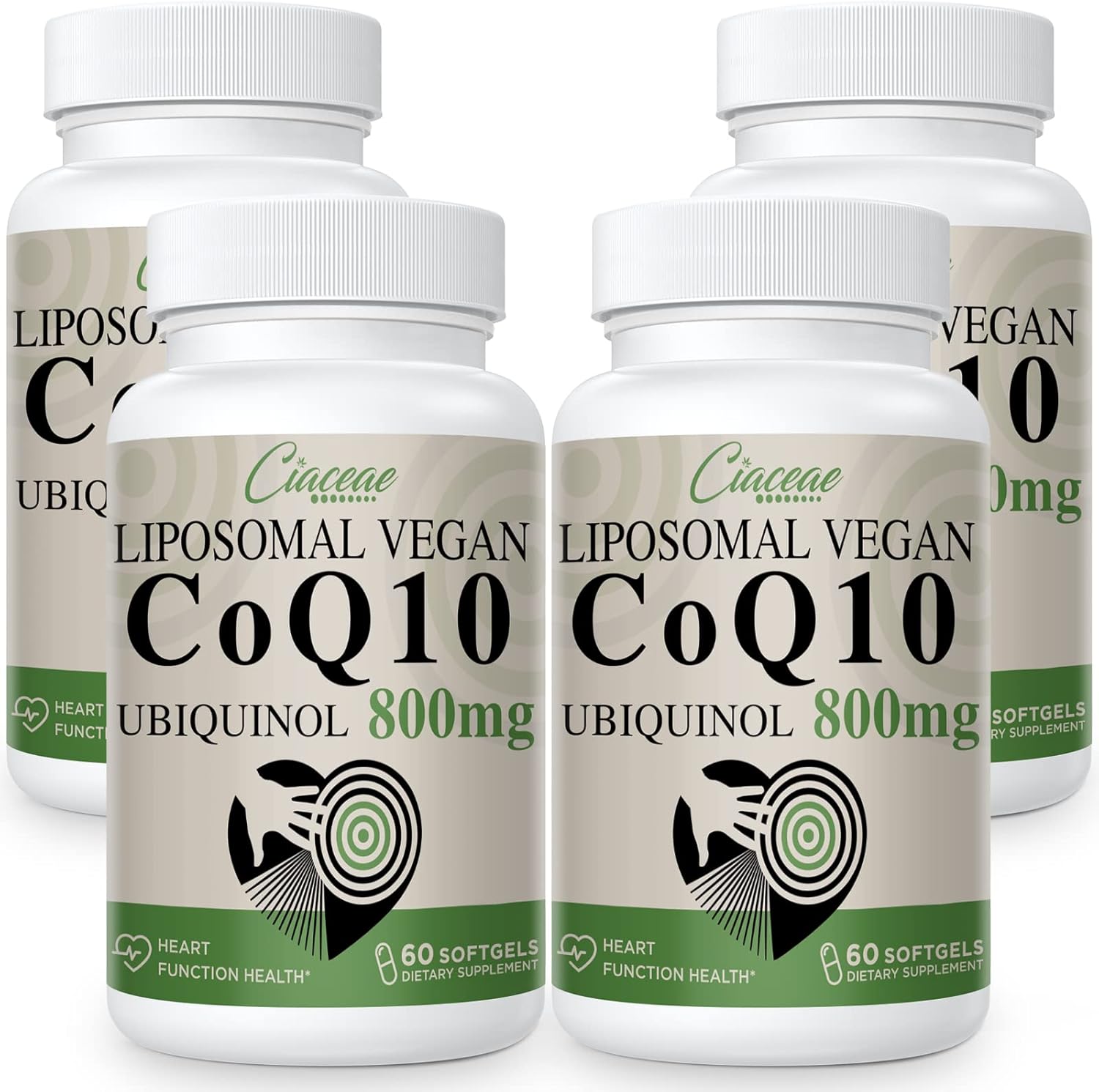 Liposomal CoQ10 800mg Ubiquinol Softgel, Max Absorption Ubiquinol Coenzyme Q10, Ubiquinol CoQ10 Supplement for Antioxidant, Heart Function & Energy Production, Pure CoQ10 800mg, 240 Vegan Softgels
