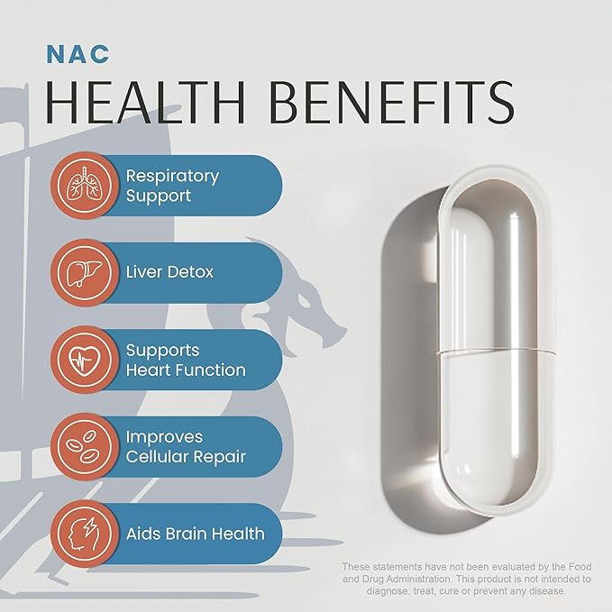 Vykee Nutrition NAC Capsules – 600mg N-Acetyl L-Cysteine | Vegan, Non-GMO | Supports Antioxidant Production, Liver Health & Immune Function | 120 Capsules