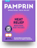 Pamprin Heat Relief Menstrual Patches for Portable Menstrual Pain Relief of Cramps and backaches, 3 Count