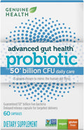 Genuine Health Probiotics, 50 Billion CFU, Daily Care, 15 Diverse Strains, Soy Free, Gluten Free, Vegan Delayed-Release Capsules for Advanced Gut Health (60 Count)
