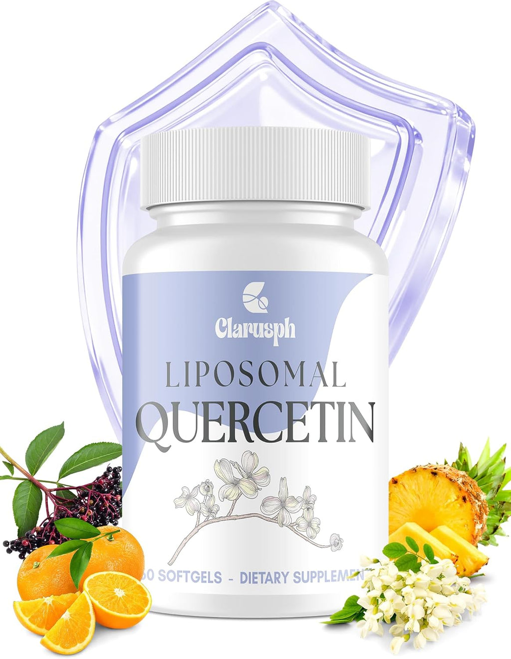 Quercetin with Bromelain | Liposomal Quercetin Supplements for Respiratory & Seasonal Challenges | Quercetin 1000mg with Vitamin C & Zinc | Quercetin Complex Bioflavonoids, 60 Softgels