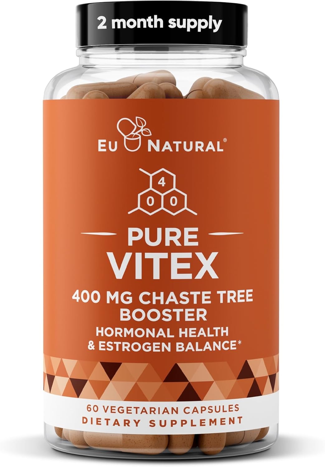Vitex Pure 400 Mg Chasteberry – Natural PMS Support, Balance Hormones, Regulate Cycle, Promote Skin Health – Full-Spectrum & Standardized – 60 Vegan Soft Capsules