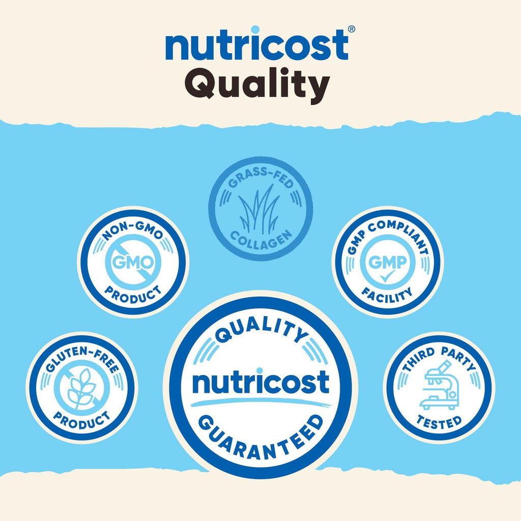 Nutricost Pure Collagen Hydrolysate (Bovine) Powder (2 Pack) - Grass Fed Bovine Collagen, 1LB Per Bottle