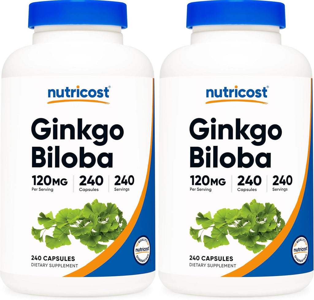 Nutricost Ginkgo Biloba 120mg, 240 Capsules - Extra Strength Ginkgo Biloba Extract - Gluten Free & Non-GMO (Pack of 2)