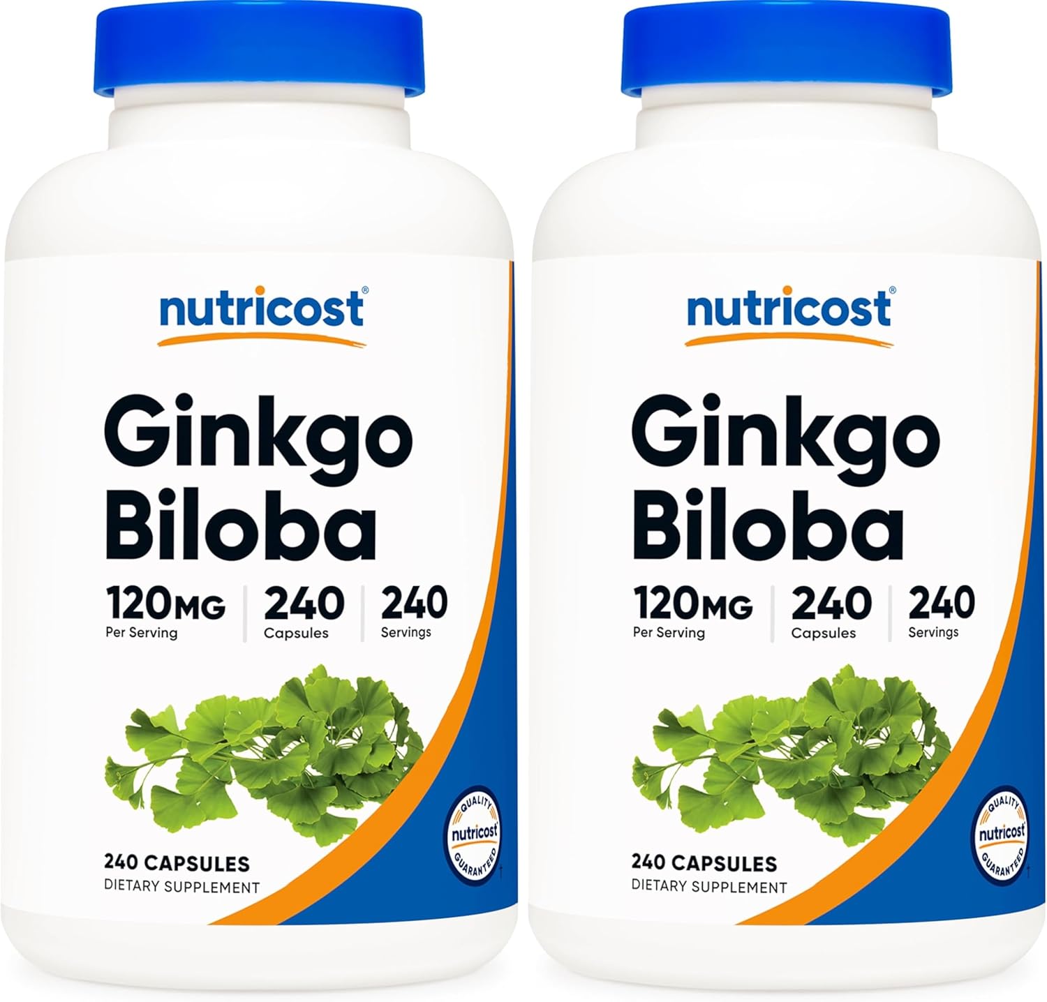 Nutricost Ginkgo Biloba 120mg, 240 Capsules - Extra Strength Ginkgo Biloba Extract - Gluten Free & Non-GMO (Pack of 2)