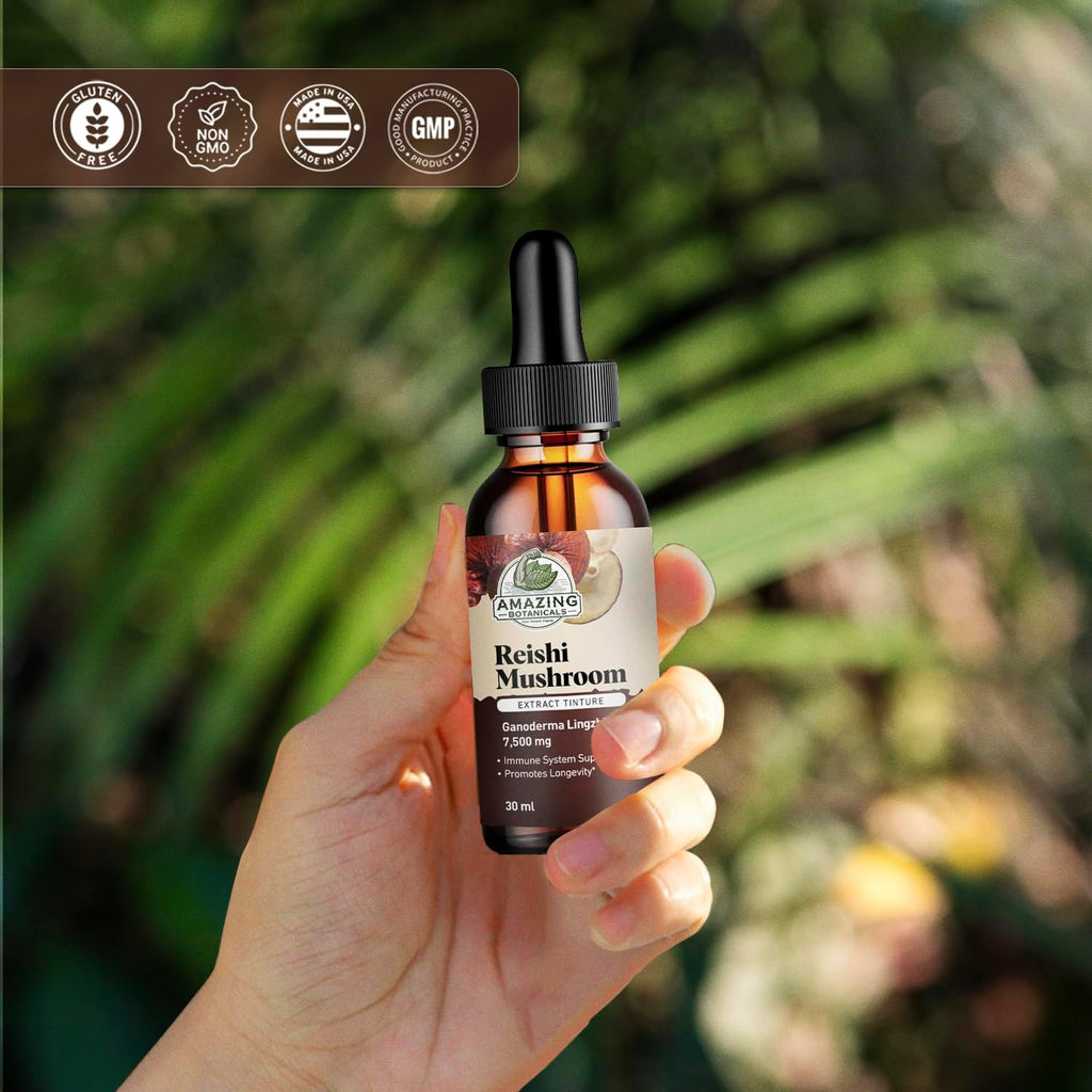 Reishi Mushroom Extract Tincture – 250mg per Serving – Dual Extract Liquid Supplement for Immune Function, Daily Wellness & Vitality – Vegan, Non-GMO, USA Made, Sugar & Alcohol-Free Drops – 1oz/30mL