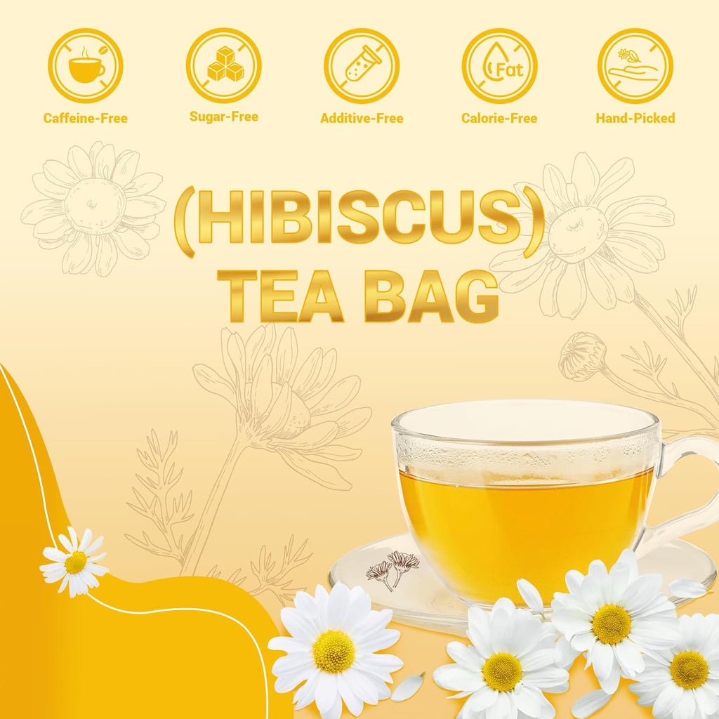 Chamomile Tea Bags, Chamomile Flower Herbal Tea with Sugar-Free, Caffeine-Free, 80 Teabags