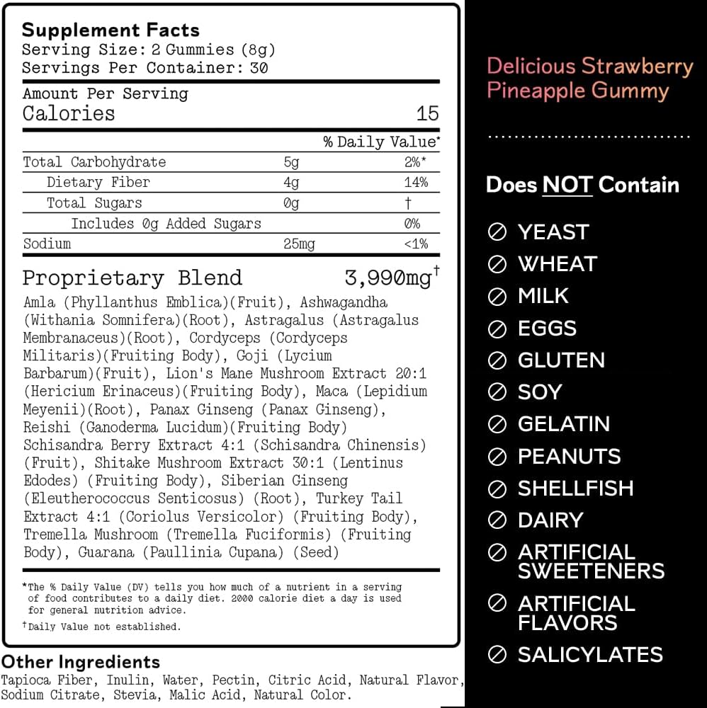 Barker Wellness Daytime & Nighttime Mushroom Gummies Bundle - Sugar-Free, Vegan with Reishi, Lion's Mane, Cordyceps - Focus, Energy, Relaxation & Sleep Support - 120 Count