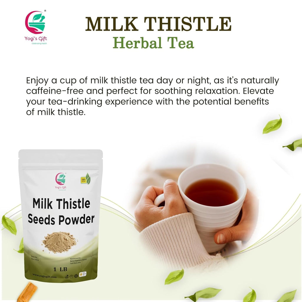 Milk Thistle Seed Powder 1 LB | Rich in Silymarin | by Yogi's Gift®
