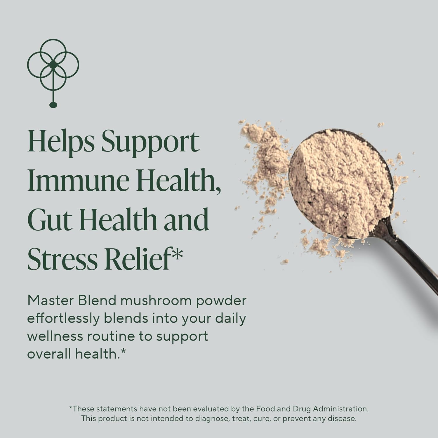Om Master Blend Mushroom Powder – Organic Mushroom Supplement with 10 Mushrooms and Ashwagandha - Support Immunity, Gut Health & Stress Relief, 3.17 oz (40 Servings)