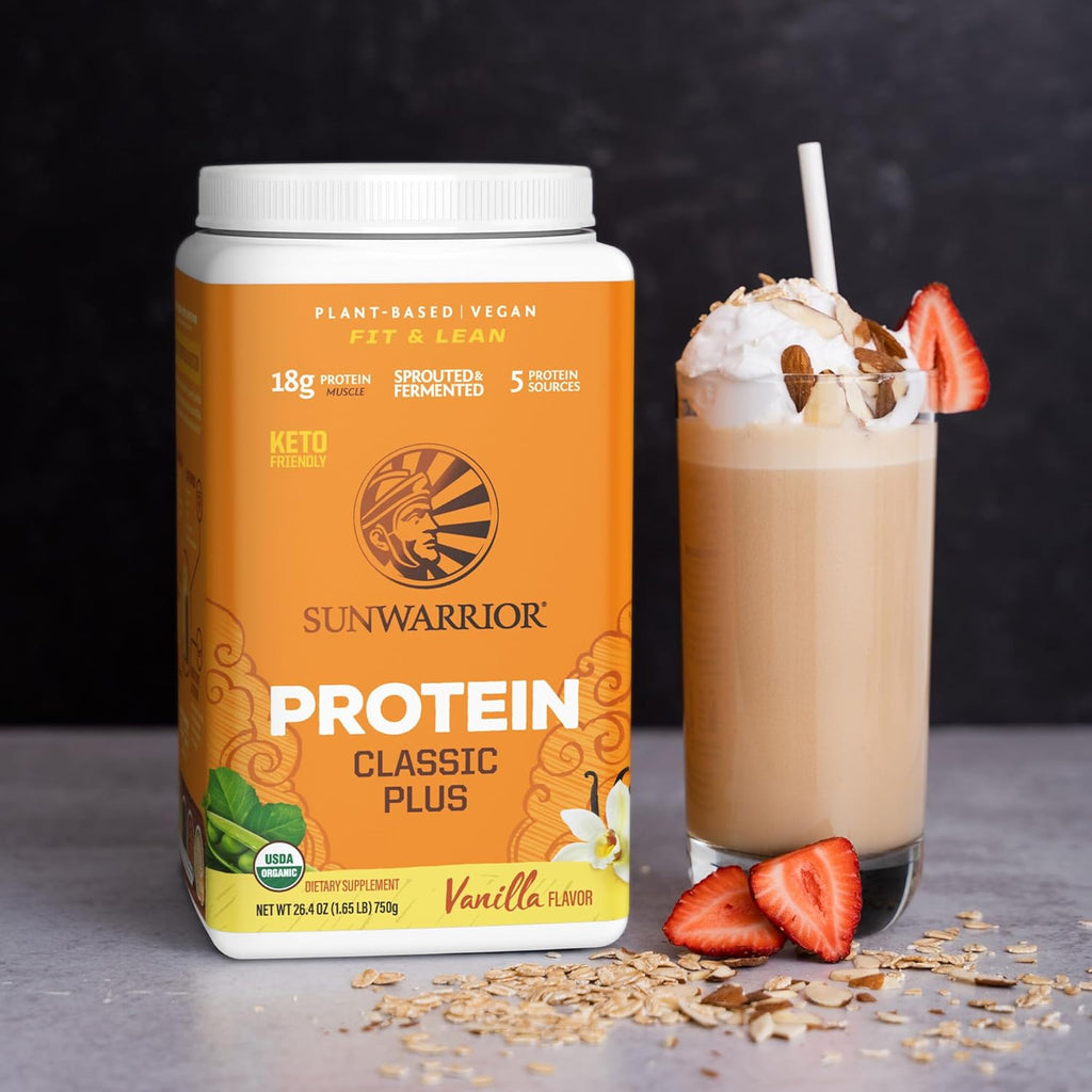 Clean Vegan Protein Powder Vanilla | Organic Protein Powder Plant Based Formula with 5 Superfood Blend Sprouted & Fermented | Non-GMO Low Carb Soy Dairy & Gluten Free (Vanilla, 30 Servings)
