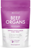 BioSchwartz Primal Beef Organ Supplement for Women - 60 Capsules - Grass-Fed & Pasture-Raised - Supports Healthy Hair Skin and Nails, Hormone Balance - with Bovine Liver, Kidney, Heart, Uterus Powder