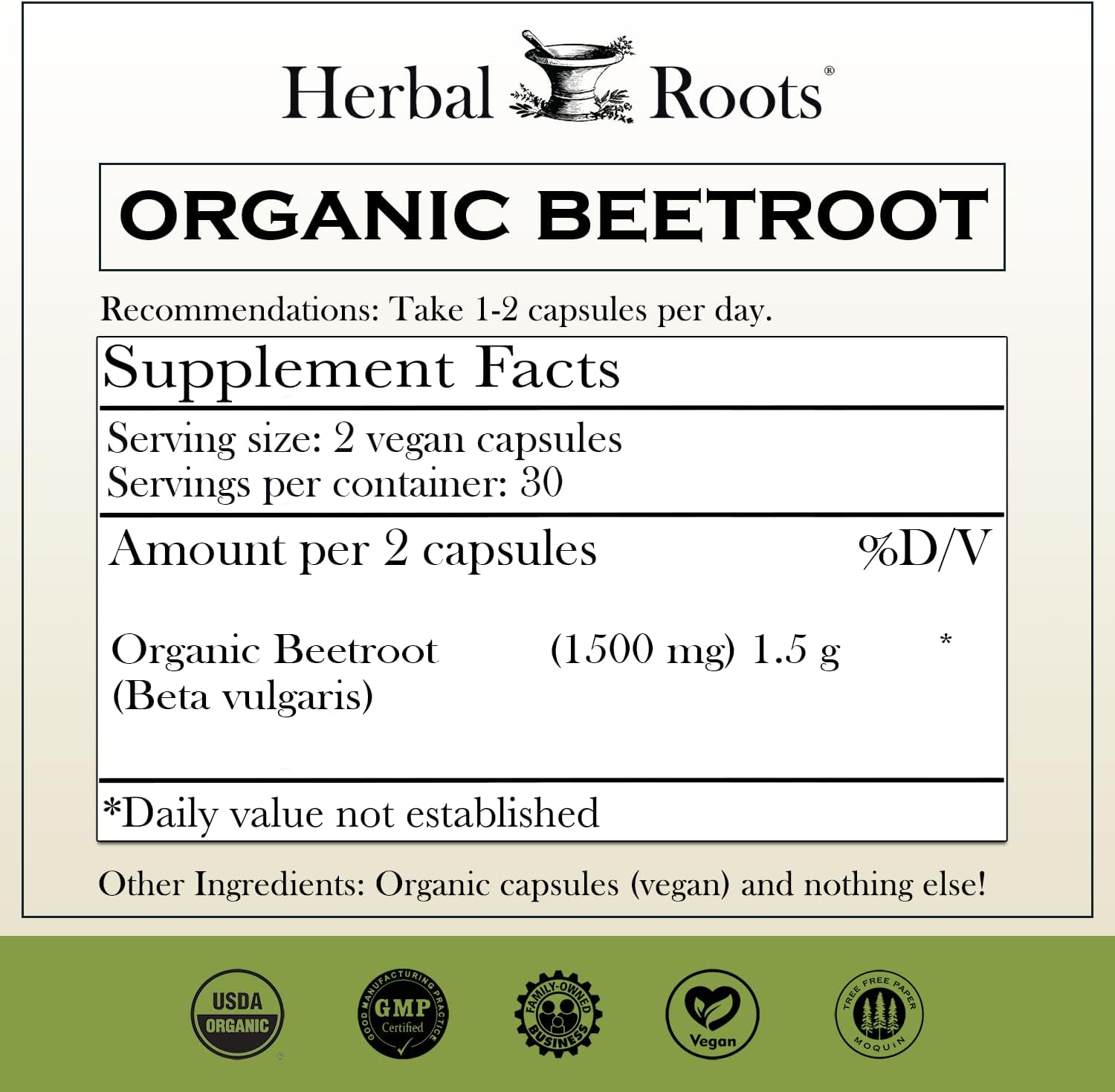 Herbal Roots Certified Organic Heart Health Trio, Hawthorn, Ceylon Cinnamon, Beetroot Herbal Supplements