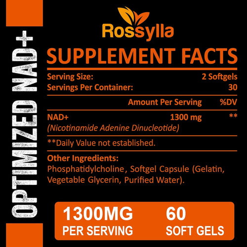 1300 MG Liposomal NAD+ Supplement | Highest Absorption | Purest NAD Supplemet to Boost NAD+ Effetively | Boosting NAD+ Supplement for Aging Defese, Cellular Energy, Longevity | 600 Count