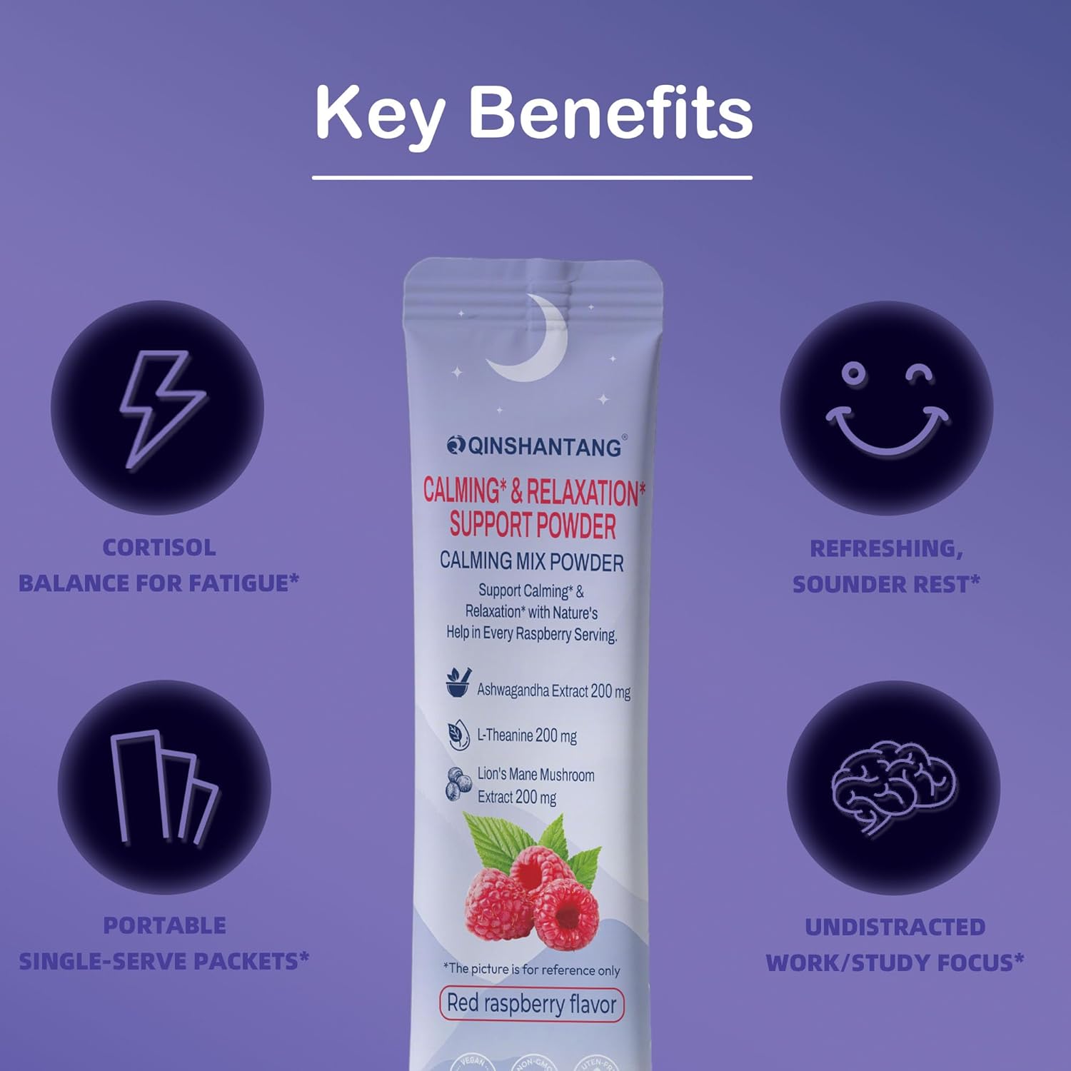 Super Cortisol Drink – Calm Magnesium Powder, L-Theanine, Lion’s Mane & Ashwagandha | Relaxation, Focus & Stress Balance for Women | Sugar-Free, On-The-Go | Red Raspberry Flavor, 25 Servings