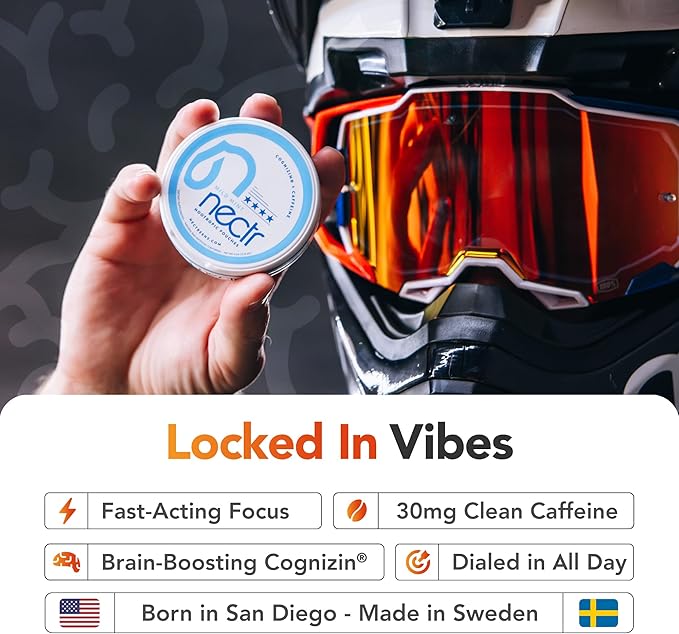 Nectr Energy Nootropic Pouches – Glacial Green Wintergreen Caffeine Pouches with Cognizin® Citicoline. Sugar-Free Brain Treats. Smooth, Sustained Focus & Energy Supplement - 5 Pucks of 16pcs