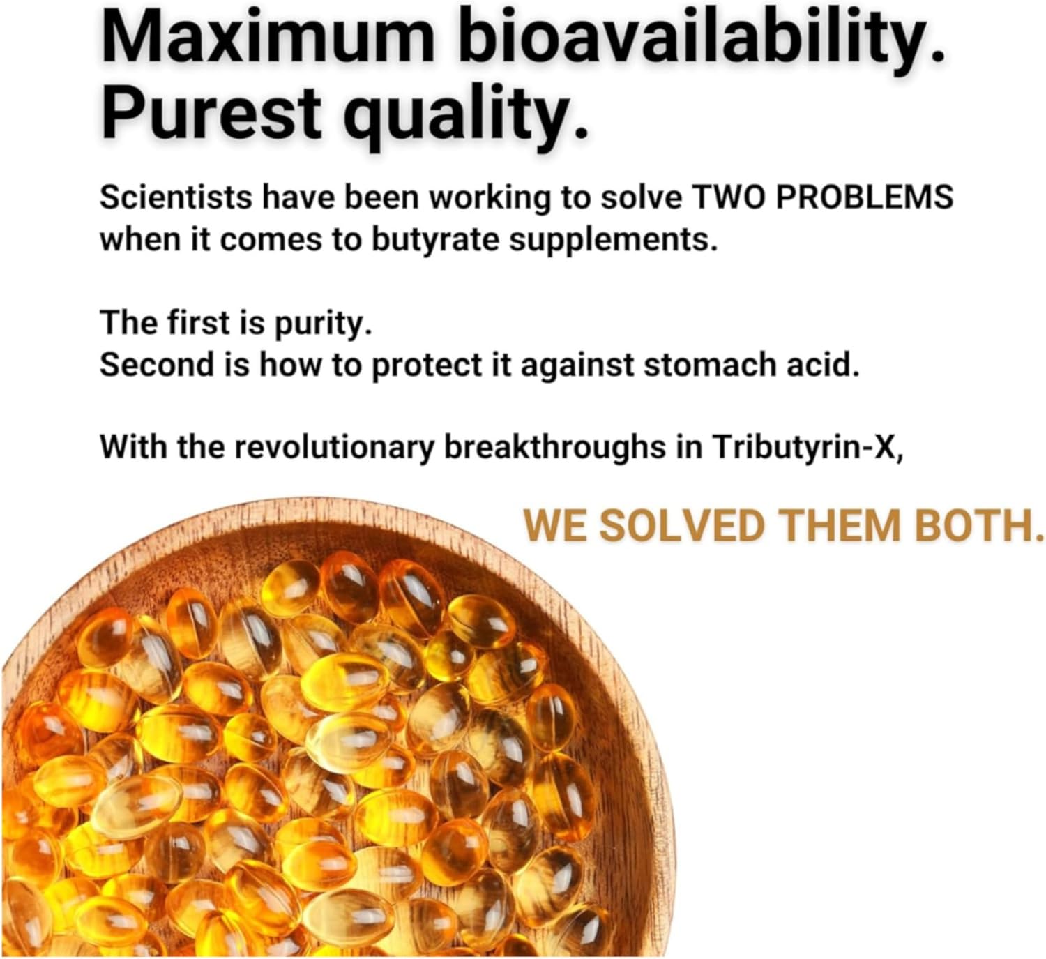 Tributyrin-X | Most Bioavailable Butyrate Postbiotic for Gut Health & Leaky Gut Support | 99% Pure w/Zero Odor | 30 Softgels