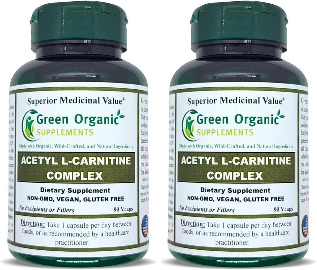 Acetyl L-Carnitine, Carnitine, ALC, High Absorbable, Non-GMO, Gluten-Free (Pack of 2)